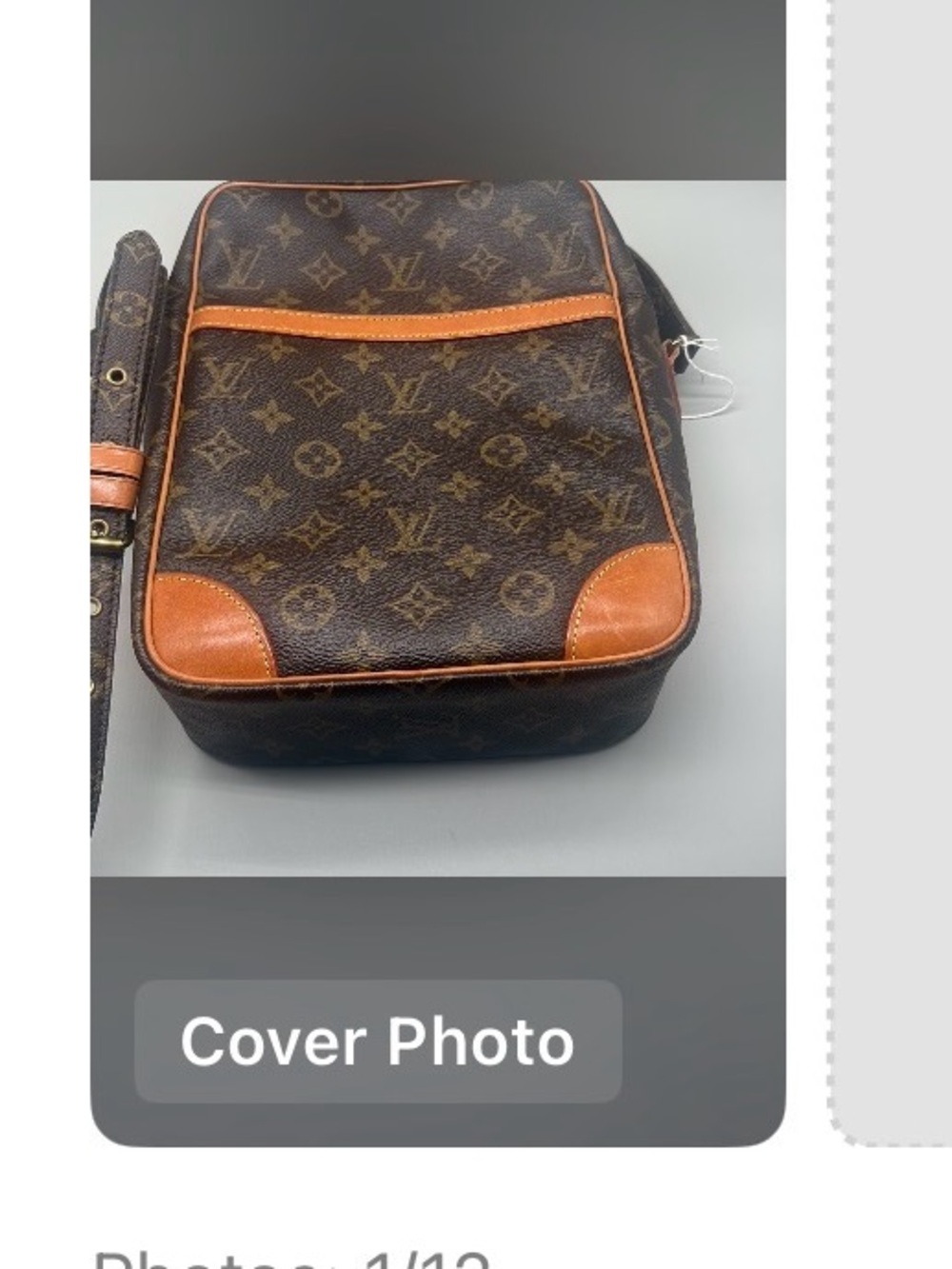 Louis Vuitton Danube MM Monogram Crossbody Bag Vintage with COA